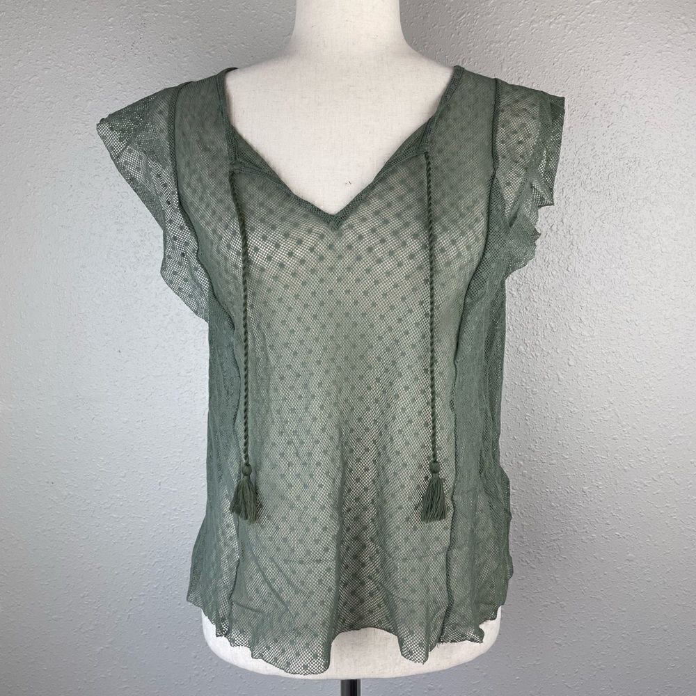 NWOT Aerie Sheer Green Top Size XS